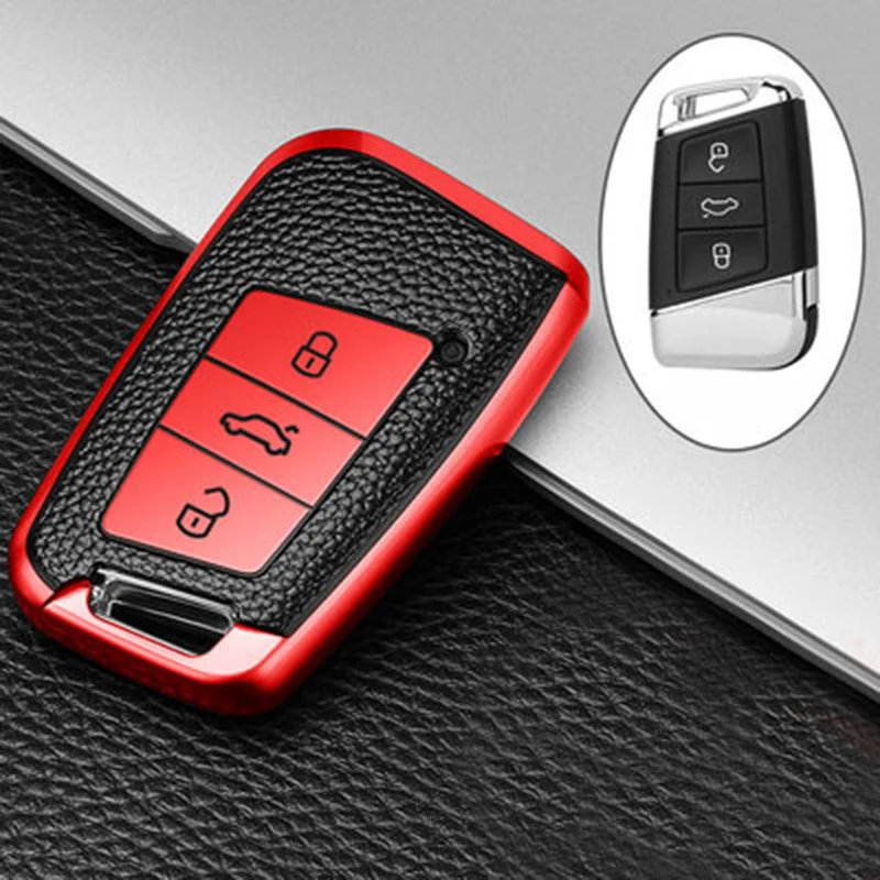 

Soft TPU Car Remote Key Case Cover Holder Shell Fob For Volkswagen VW Magotan Passat B8 For Skoda Superb A7 Key Accessories