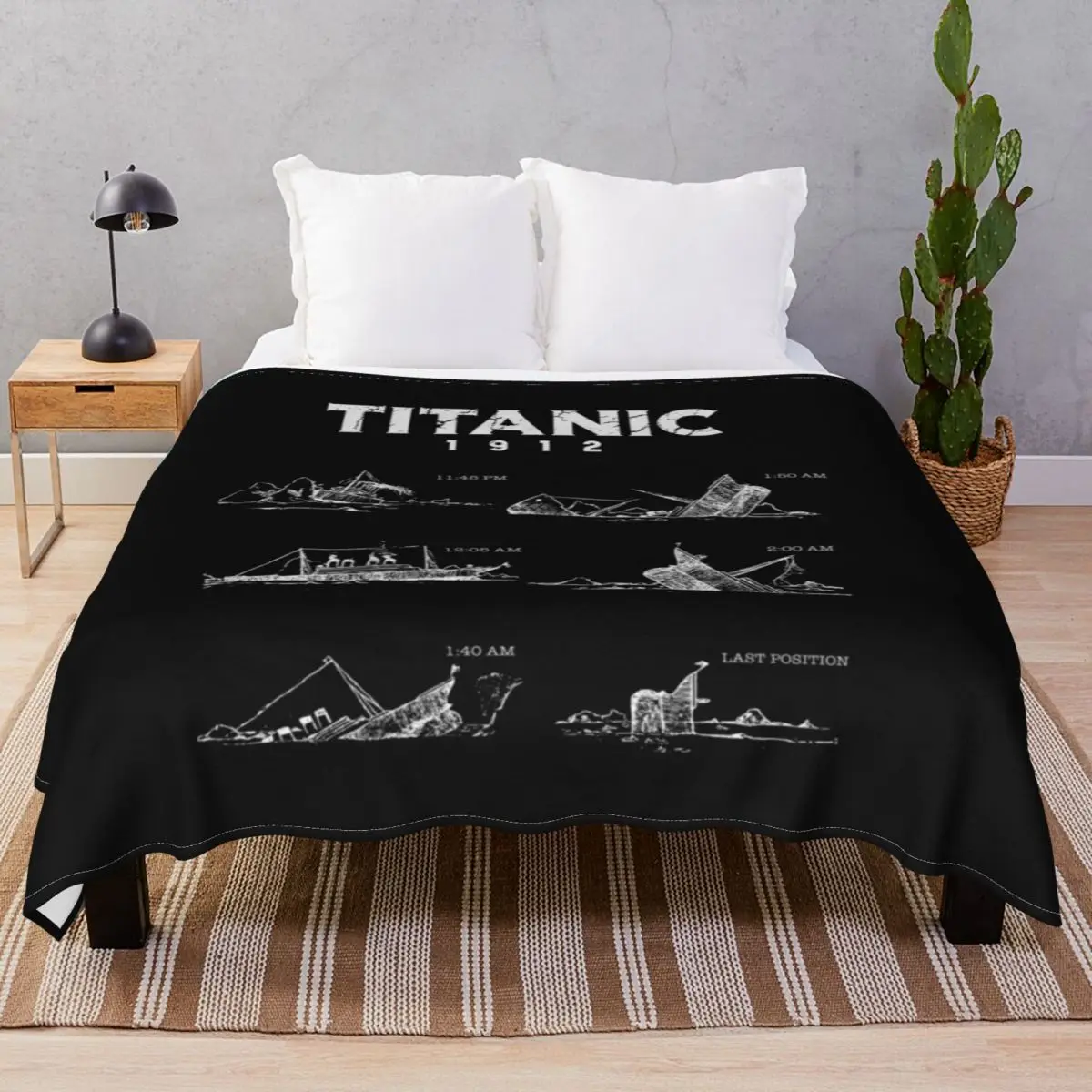 Sinking Titanic Ship 1912 Blanket Fleece Printed Ultra-Soft Throw Blankets for Bed Home Couch Travel Office