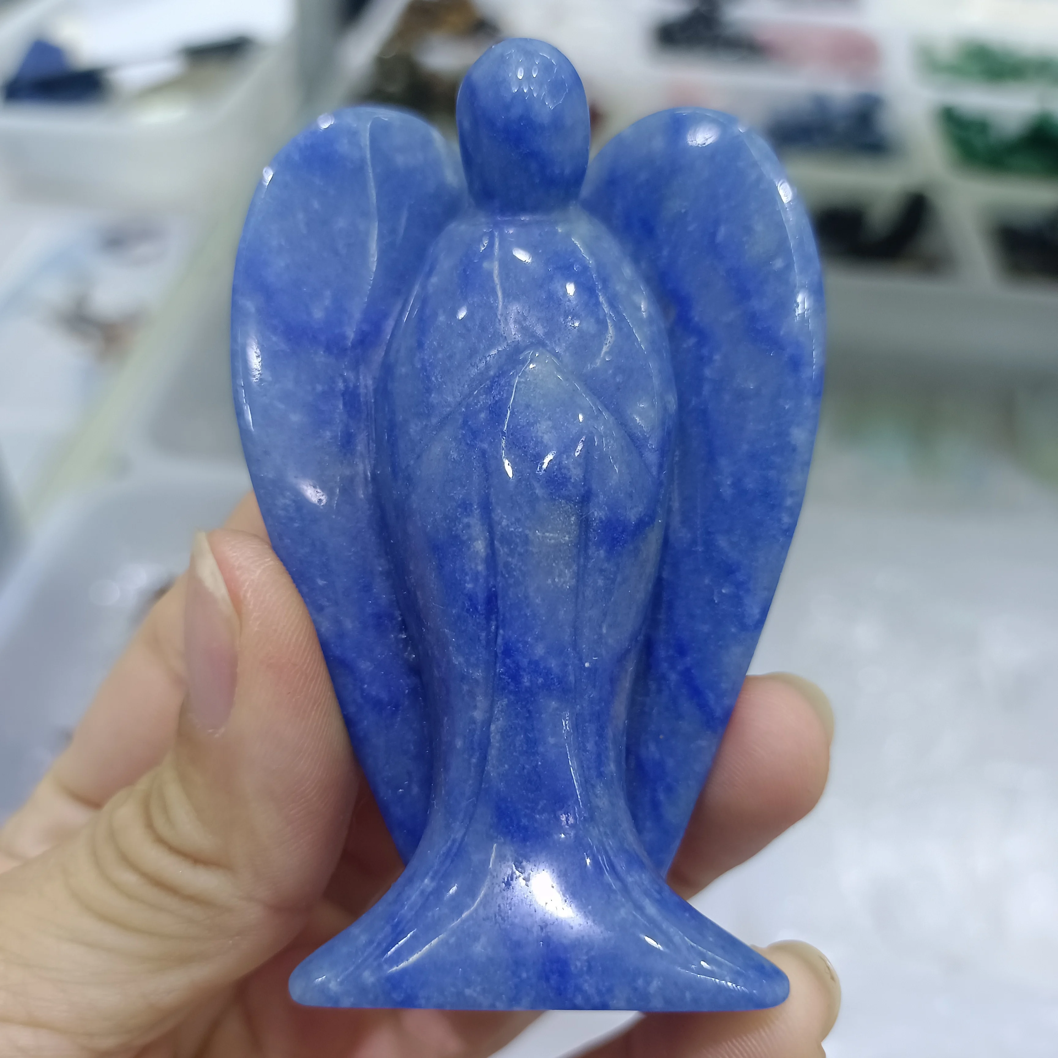 

NATURAL CRYSTAL ANGEL PENDANT HAND-CARVED CRYSTAL ENERGY DECORATION