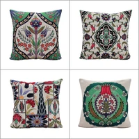 4pcsset tulip tile pattern pillow covergobelin tapestry decorative cushion caseauthentic throw pillowcasehandmade
