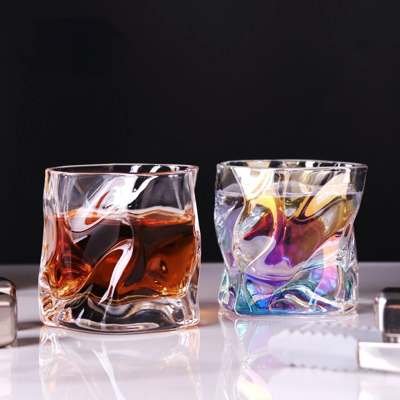

Creative Twisted Whiskey Cup Bar Special-shaped Glass Cup Transparent Ins Wind Beer Cup Cold Drink Cup