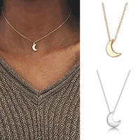hmes stainless steel necklace new fashion moon pendant simple necklace ladies jewelry accessories party charm gift
