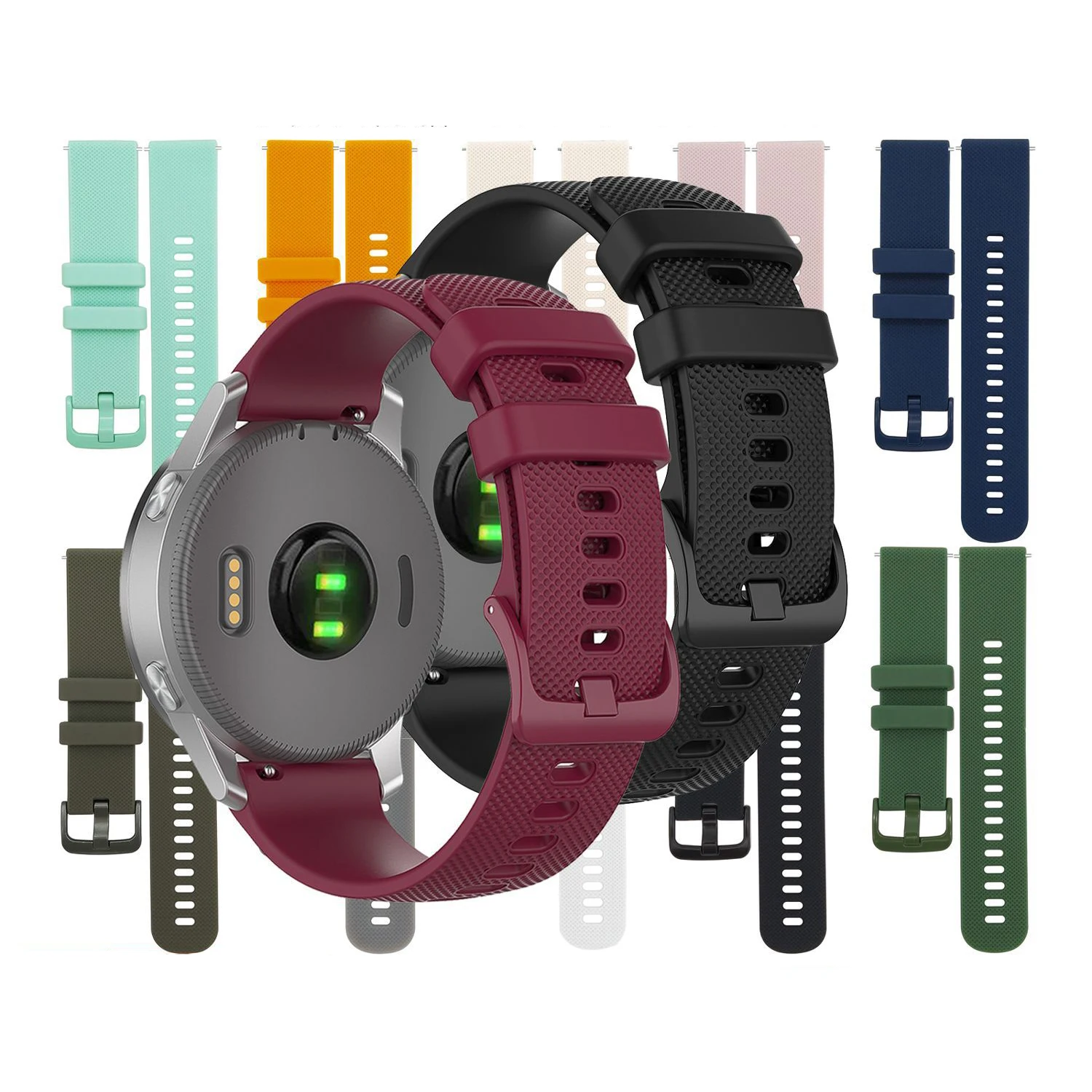 Ремешок силиконовый универсальный для смарт-часов быстросъемный спортивный