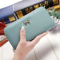 long woman wallet luxury bow designe zipper coin purse female large capacity card holder cheap womens clutch bag free shipping