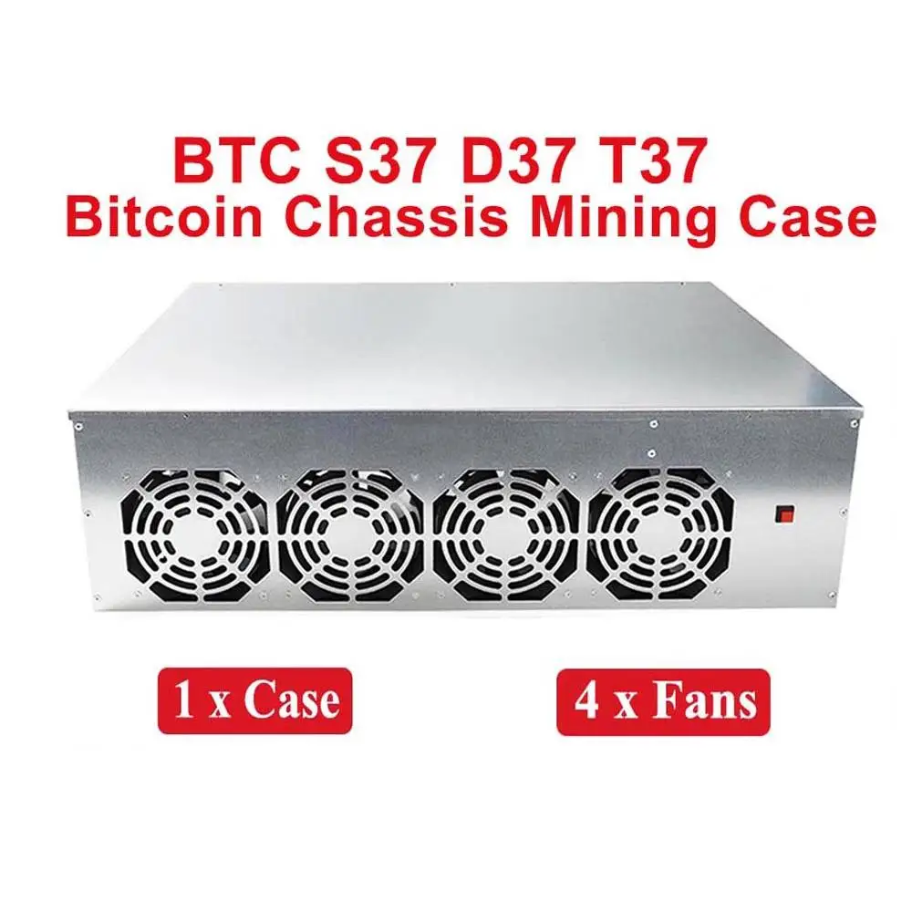 

1 set BTC-S37 Mining Chassis Combo 8 GPU Bitcoin Crypto Ethereum BTC Mining rig 4 Fans Motherboard for BTC T37 D37 mining case