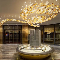 luxury custom glass crystal glass fashion luxury large artistic creative chandelier is suitable for the hotel wedding shop
