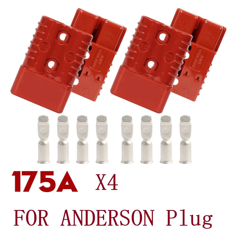 

4pcs 175A 600V Plug Connector For Anderson Plug Cable Terminal Battery Power Charging Plug Forklift Car Inverter Connector