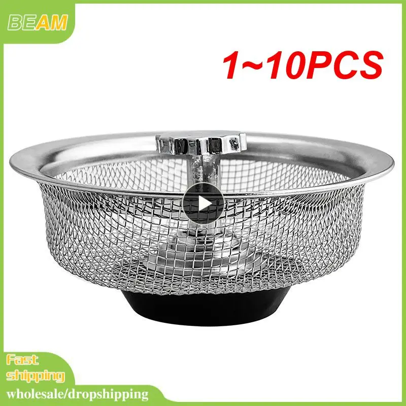 

1~10PCS Stainless Steel Sink Filter Waste Disposer Outfall Mesh Strainer Sewer Outfall Hair Stopper Kitchen Tool Kitchen