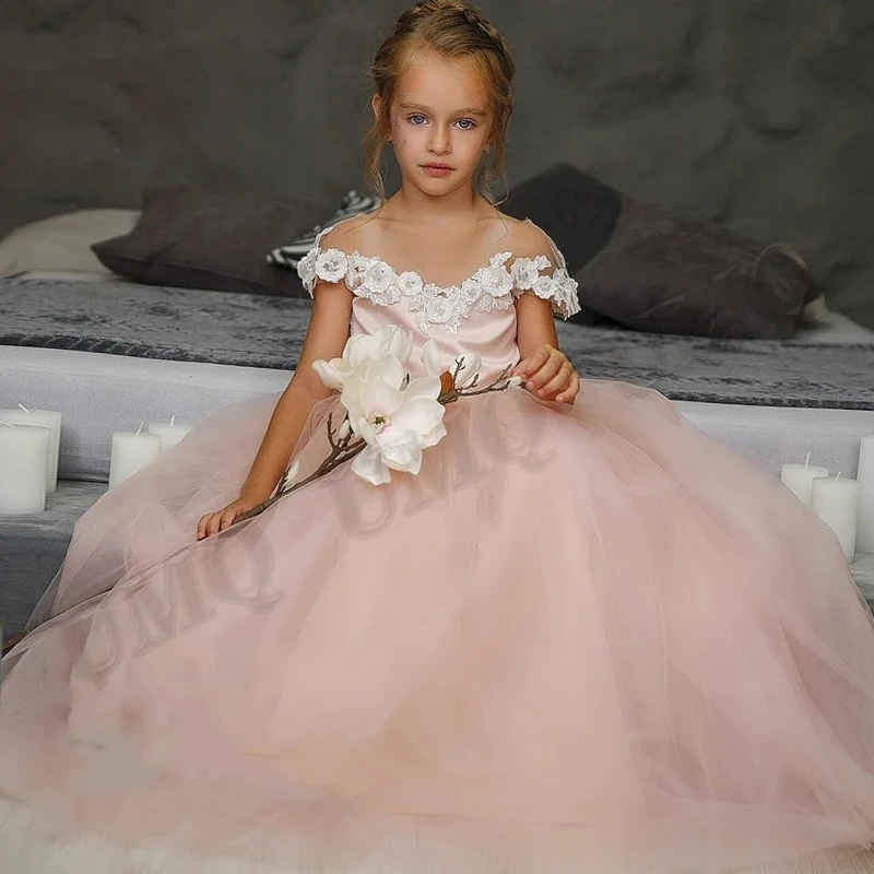 

Темно-розовое блестящее платье Aline для девочек на день рождения с цветами и рукавами-крылышками для свадебной вечеринки на заказ
