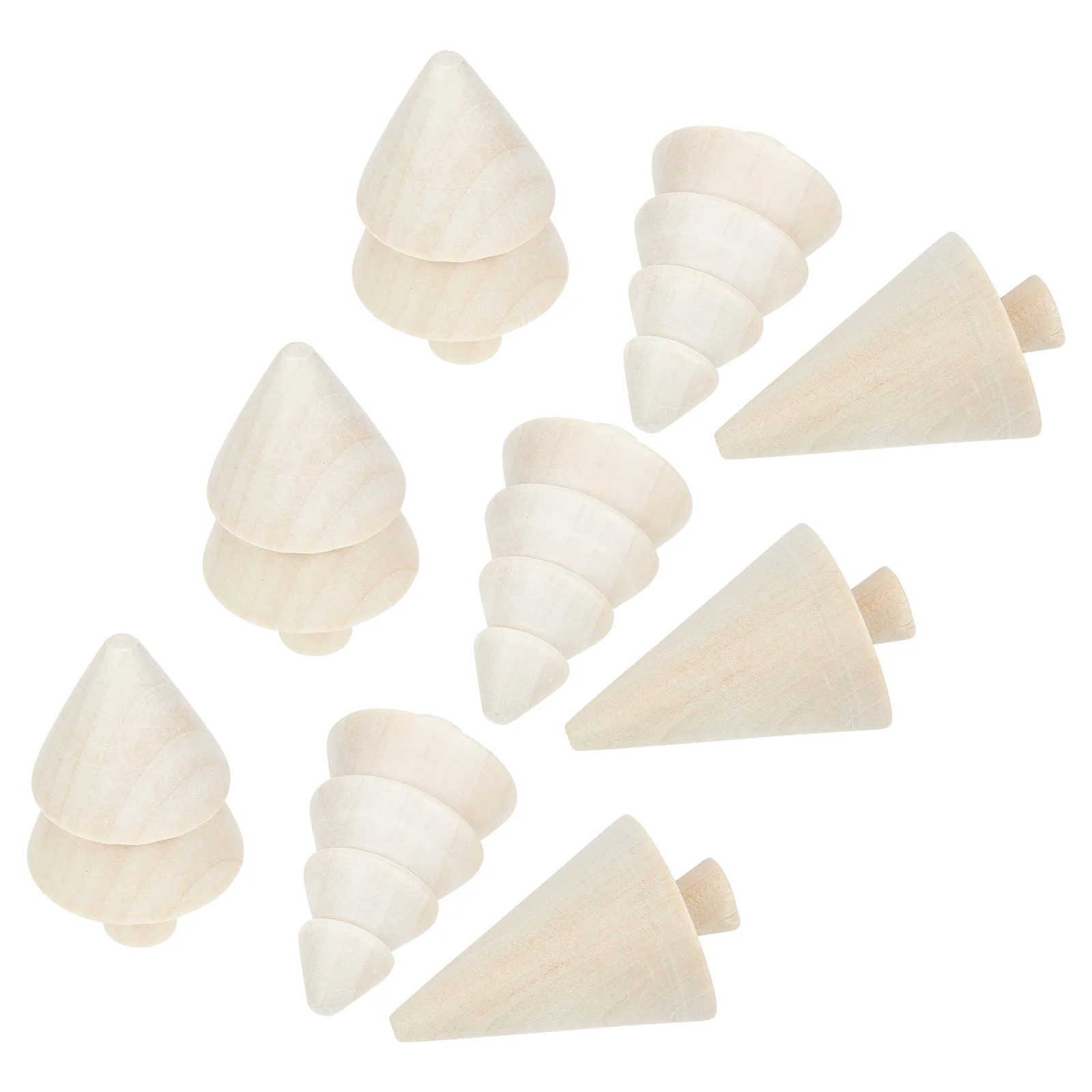 

9 Pcs Wood Christmas Tree Trees DIY Accessories Ornament Decorations Child Unfinished Molds Supplies