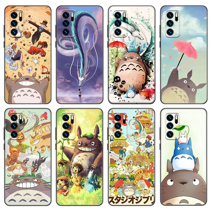 Custodia Anime Studio Ghibli Totoro per Huawei P50 P40 P30 P20 Pro P10 P9 P8 Lite 2017 P Smart Z S 2021 2020 Pro 2019 2018 Cover