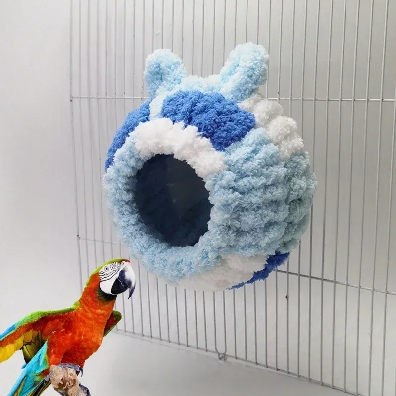 

Birds Warm Nest Parrots Plush Nest Hanging Tree House for Small Birds Pet Portable Bird Screw Fixed Nest Perch Bed Bird Toy