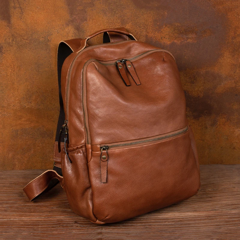 Vintage Large Capacity School Backpack Men's Satchel Backpack For 15.6-inch Laptop Bag