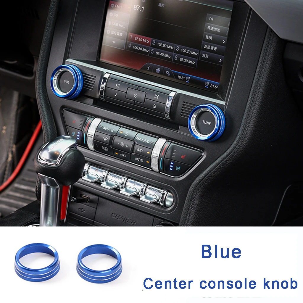 

Центральная Консоль Из Алюминиевого Сплава Для Ford Mustang 2015-2021 С CD-радио, Ручка Регулировки Фар, Декоративное Кольцо