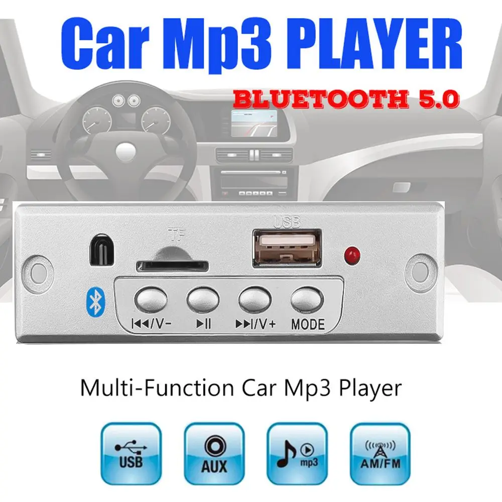 Автомобильный USB MP3-плеер декодер для MP3 с Bluetooth модулем слот карт TF/USB/FM 5/12 в