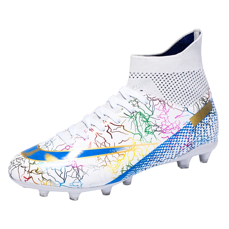 Children's High Ankle Anti slip Nail Grass Football Shoe Adult Professional FG/TF Football Shoe Anti slip Long Nail Football Sho