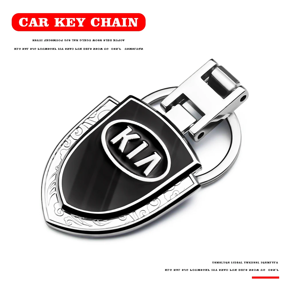 

Car Keychain 3D Alloy Metal Car Logo Shield Shaped Keyring Accessories For KIA Motors Cerato Sportage R K2 K3 K5 Rio Sport Etc