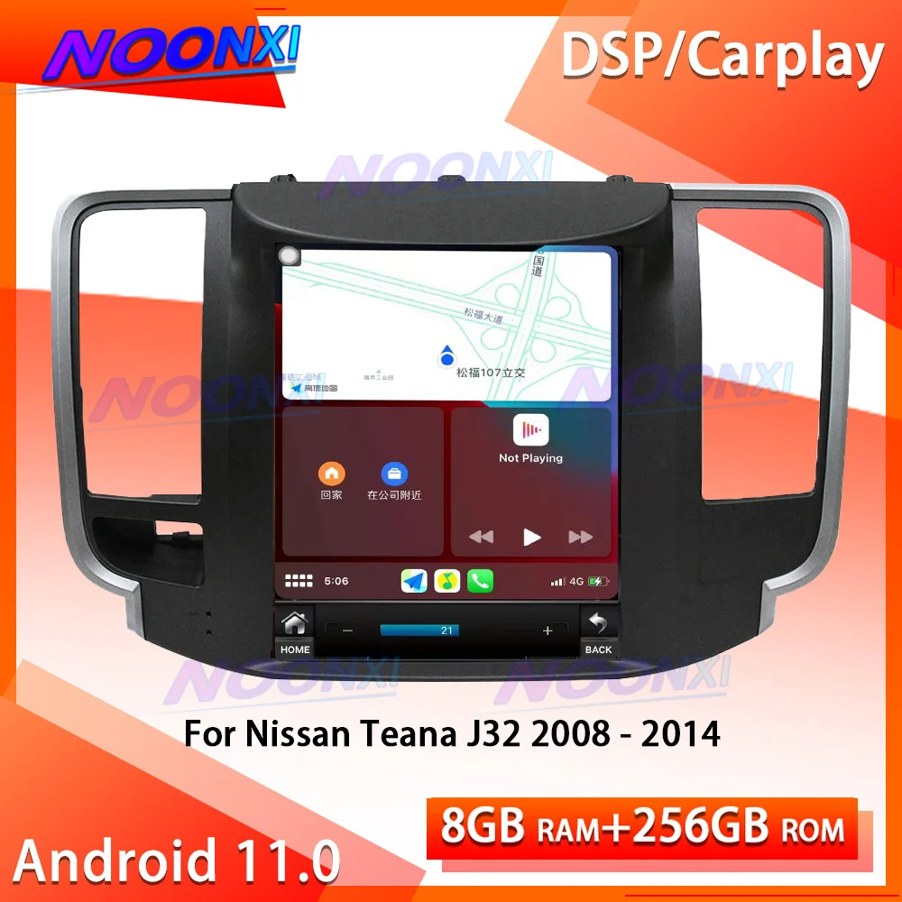 

Автомобильный мультимедийный плеер с радио и GPS, 256 ГГц, Android 11, для Nissan Teana J32 2008-2014, Bluetooth-навигация, типоразмер 2DIN