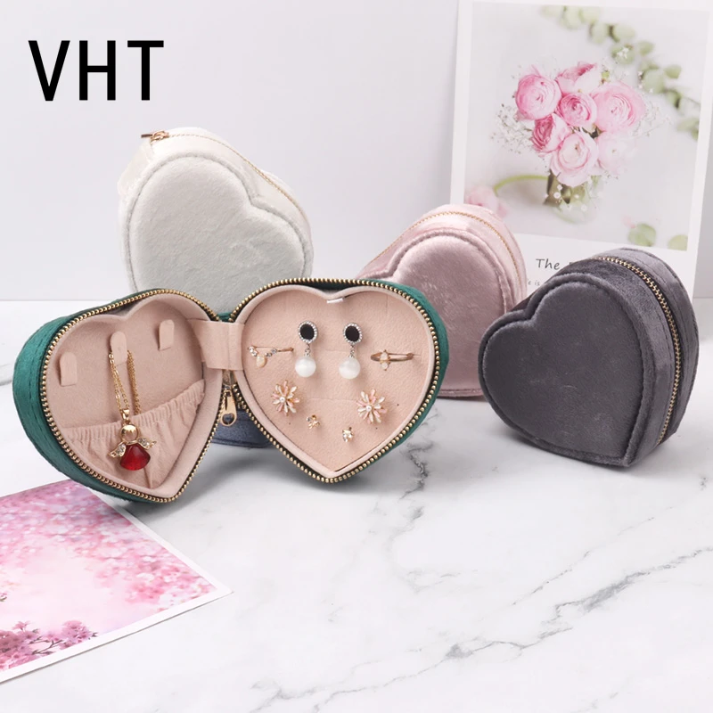 

Vintage Velvet Jewelry Organizer Display Portable Travel Jewellery Case Necklace Ring Earrings Boxes Packaging High-quality