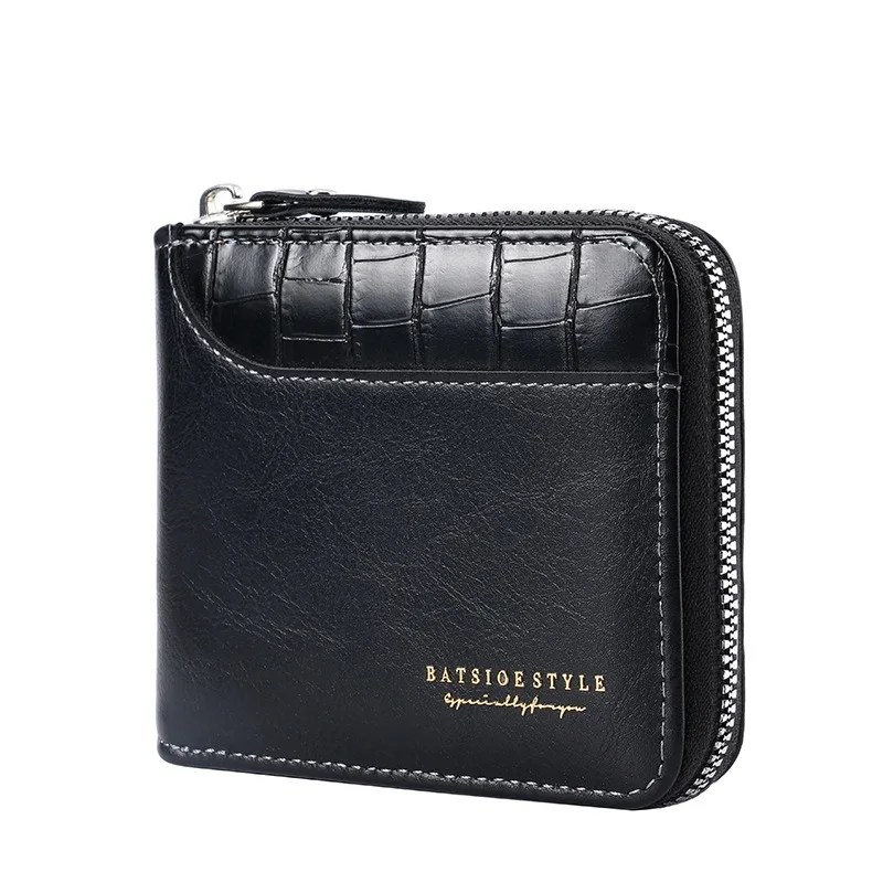 Мужской кошелек держатель для карт карман монет на молнии модные мужские