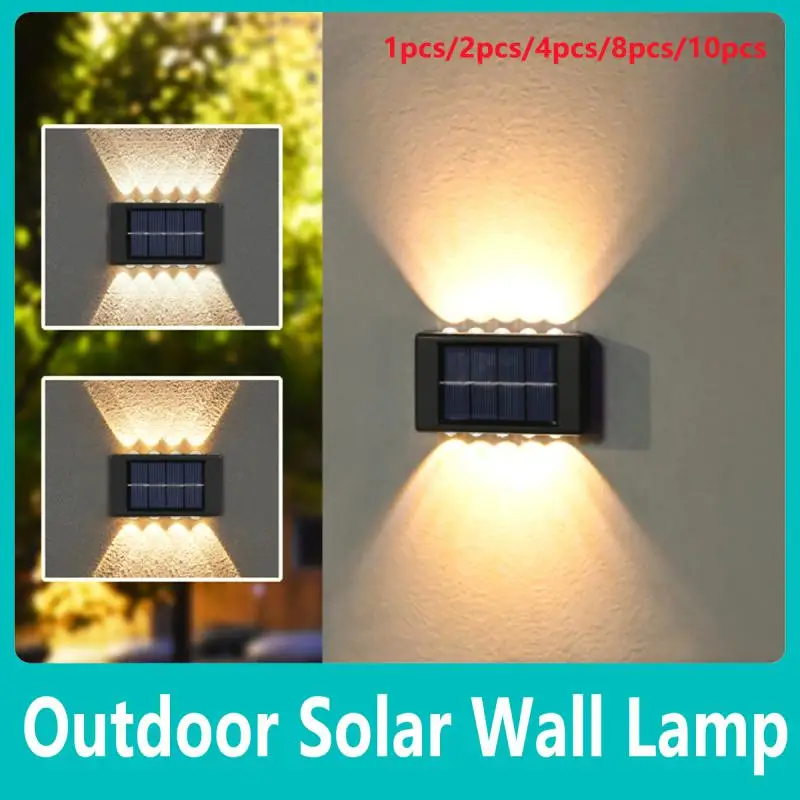 

Solar Wall Lamp Outdoor Waterproof LED Lights For Garden Decoration Balcony Yard Street Wall Decor UP And Down Lighting