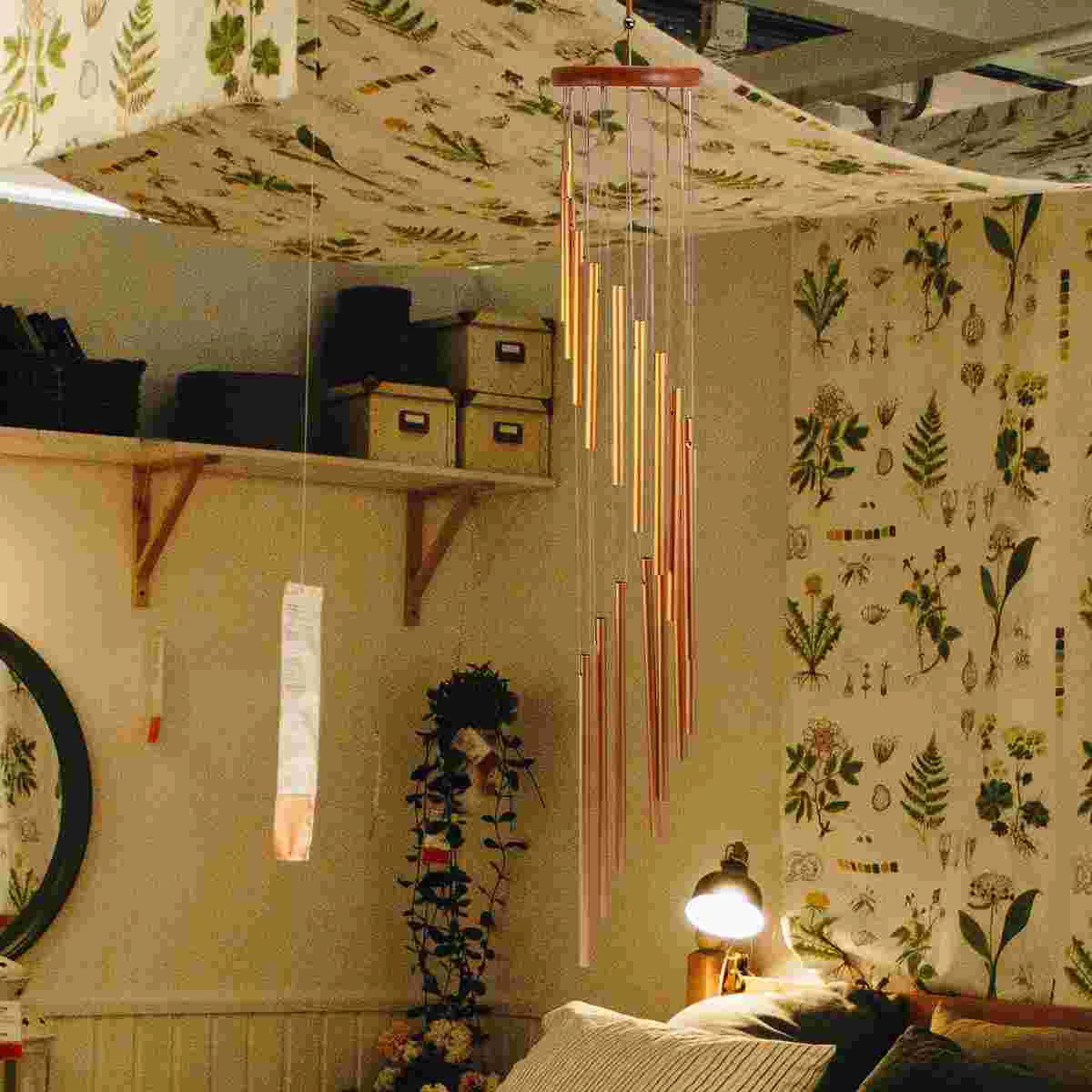 

Christmas Gifts Wind Chime Chimes Metal Tube 90x12x5cm Bell Hanging Pendant Decorative Golden