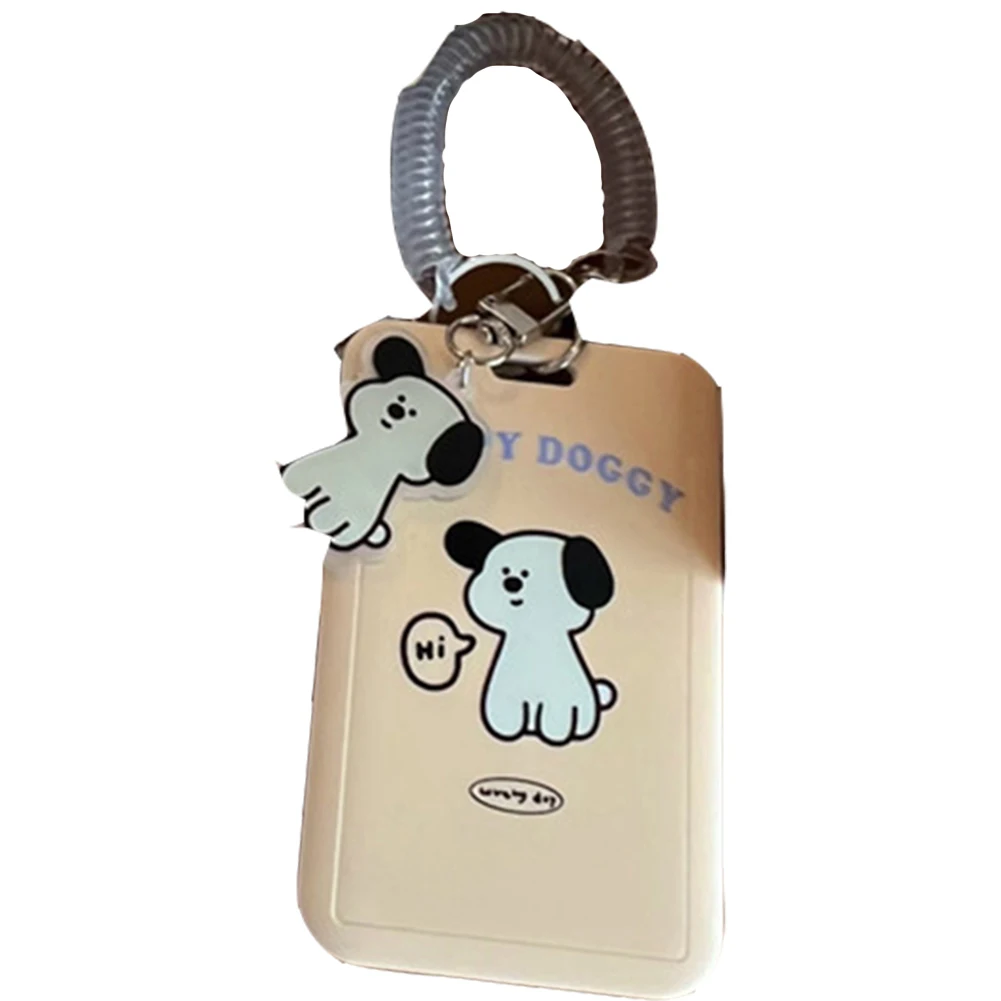 Cartoon Tulip Lucky Bear Ins Photocard Holder Keychain Kpop Students Card Protectors Pink ID Bank Cards Cover School Stationery