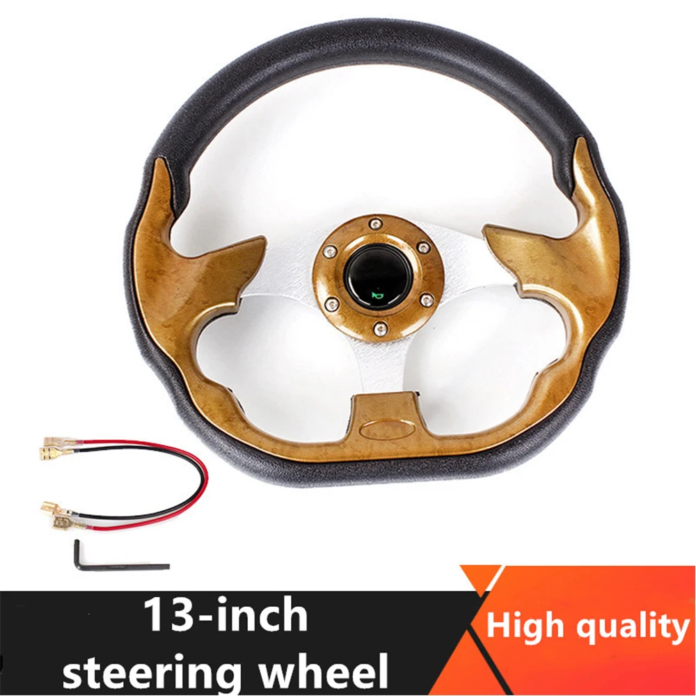 

Steering Wheel Soft Foam Grip 320mm Racing Battle Style Aluminum Marine Sport Pontoon Boat Steering Wheel Spare Part Universal