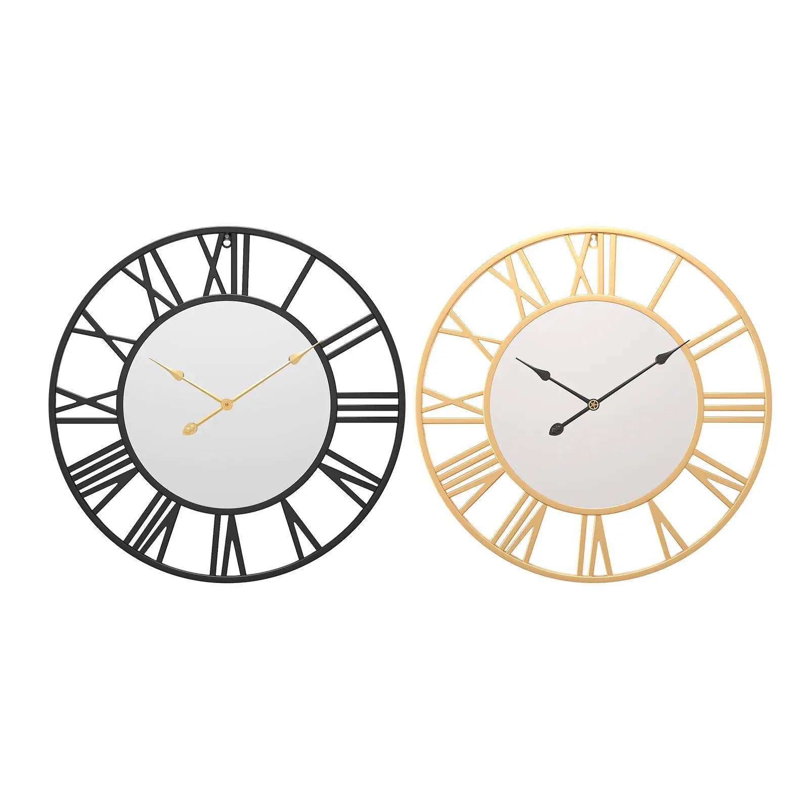 Silent Clock Decoration Roman Numerals 12H Display Battery Operated Round for Cafes Hotels Shops Boys Girls Elderly