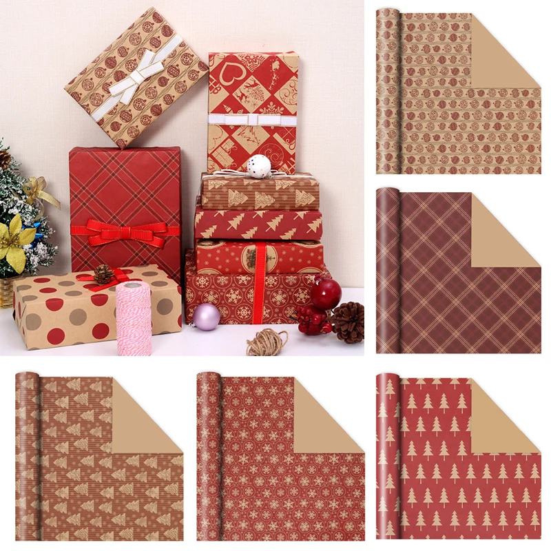 

76x50cm Christmas Wrapping Paper Sheet for Wedding Kids Birthday Holiday Baby Shower Wrap Craft Paper Decor Gifts Packing Paper