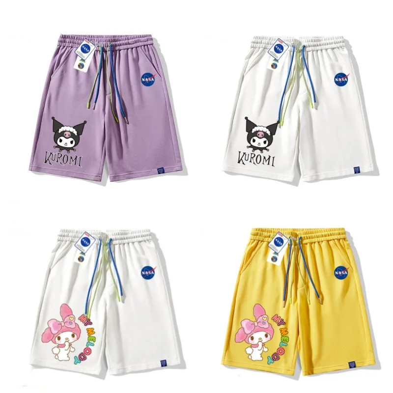 

Kawaii Kuromi My Melody Summer Men's Women's Shorts Trend Sanrio Anime Cute Girl Heart Loose Couple Sports Shorts Daily Wear
