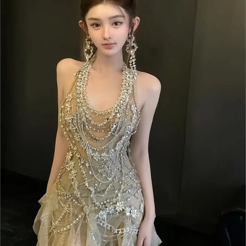 Женское платье-русалка полиэстер