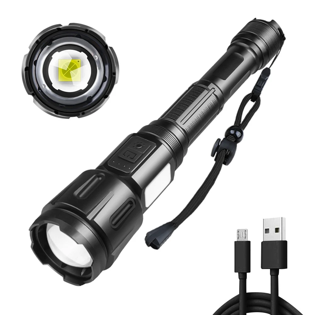 

Type-C USB Rechargeable 5V 1A IPX4 Waterproof Portable XHP90 LED Flash Camping Light for Outdoor Hiking Flashlight