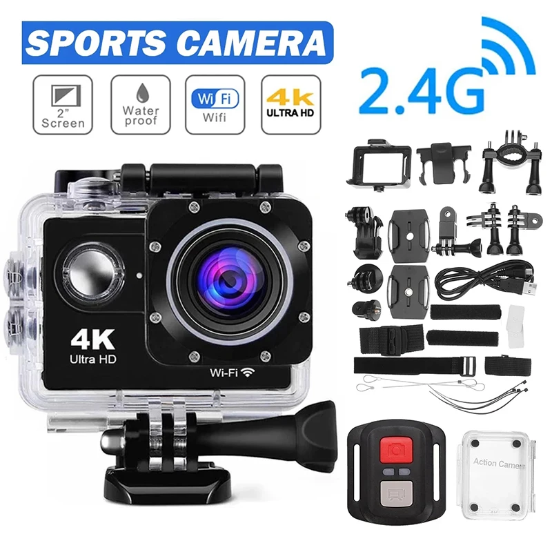Спортивная мини-камера Ultra HD 4K с Wi-Fi и дистанционным управлением экран 2 0 дюйма 170D