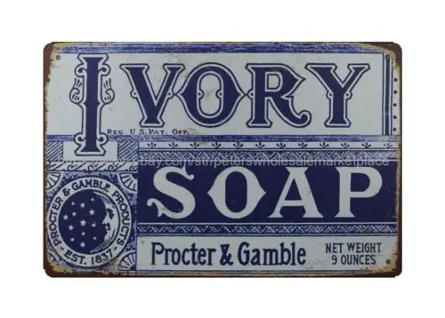Слоновая кость мыло Procter &amp Gamble металлический жестяной знак Ретро автознаки