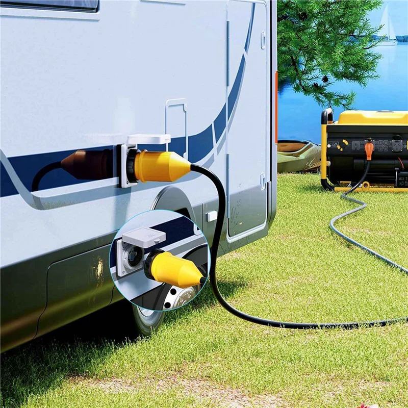 Фото FLYY-2X 50AMP RV Power Inlet Outlet Комплект питания с защитой шнура загрузки 125/250 В NEMA SS2-50P SS2-50R Twist Lock №4
