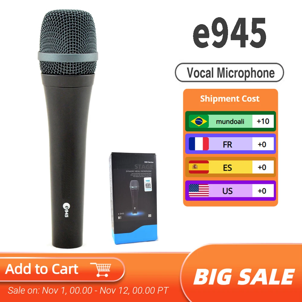 

e945 Professional Karaoke Microfono Supercardioid Dynamic Wired Handheld Mic Vocal Microphone for Audio Stage Recording