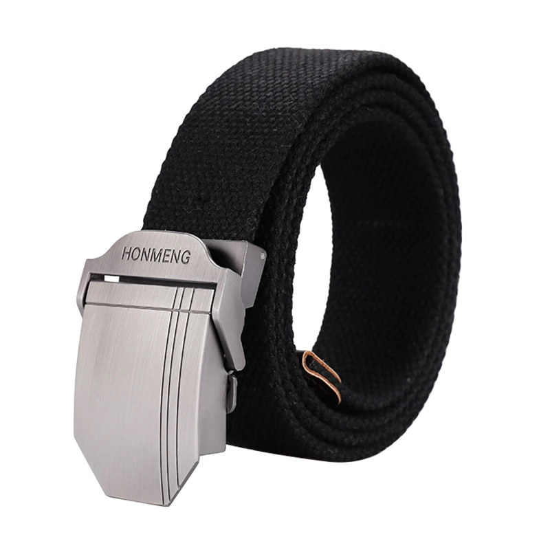 Hot Selling Men Canvas Belt Quality Alloy Automatic Buckle Men Belt Commercial Affairs Canvas Men & Women Jeans Belt 120 CM