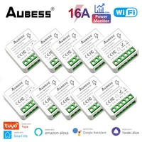 tuya wifi mini smart energy monitor switch 16a 2 way voice control timer smart home module works with alexa google home alice