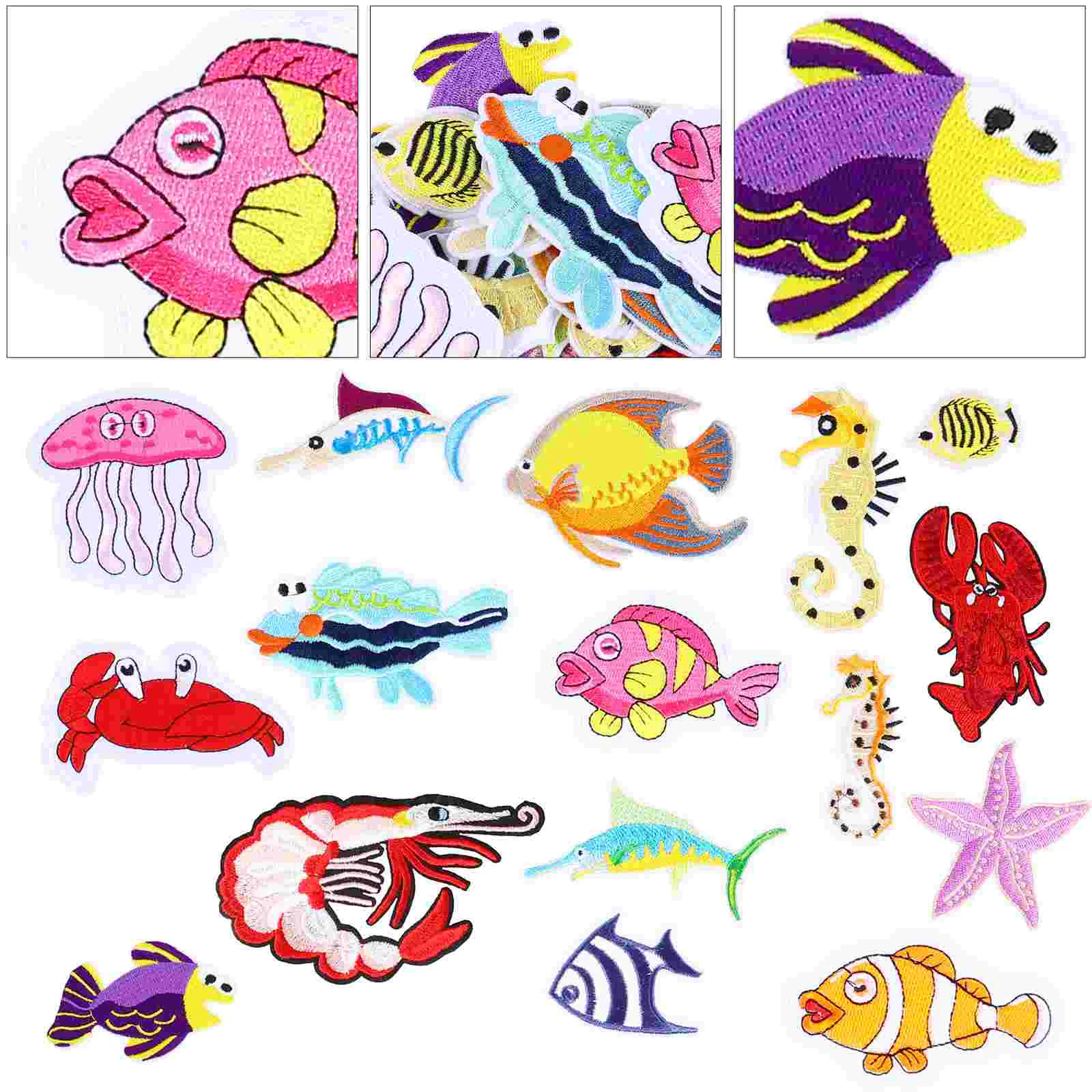 

16pcs DIY Cloth Patches Embroidery Cartoon Applique Sewing Accessories