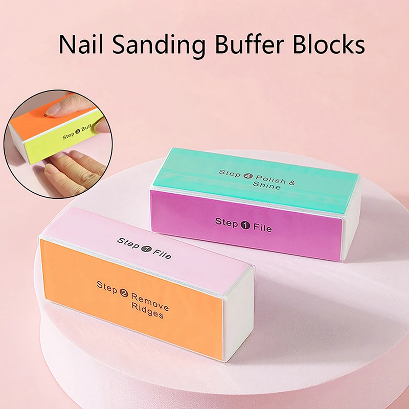 

Sponge Nail Art File Buffer For Gel Polish Colorful Nail Sanding Blocking Grinding Nail Art Tool Pedicure Manicure Random Color