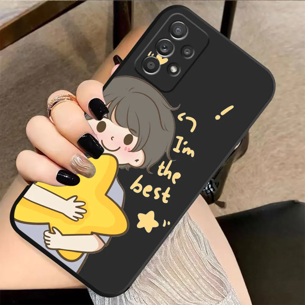 Case For Samsung Galaxy A91 A73 A72 A71 A53 A52 A51 A42 A33 A32 A22 A715F A22S 4G 5G Case Stars Cartoon Couple Boys And Girls
