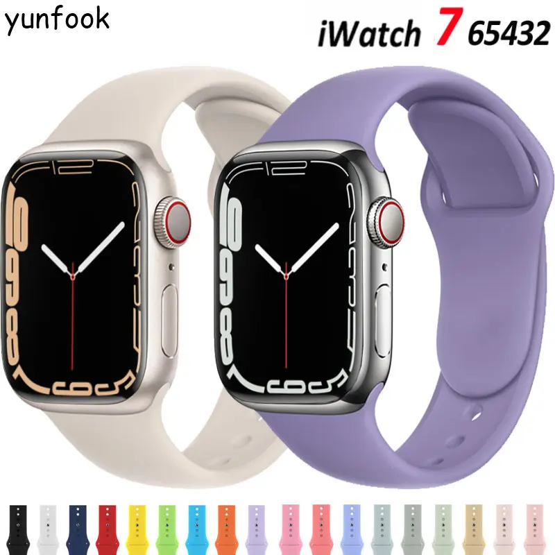 

Silicone Strap For Apple Watch Bracelet 44mm 40mm 38mm 42 Mm Watchband For Apple Watch Band Correa For Iwatch Series 6 Se 5 4 3