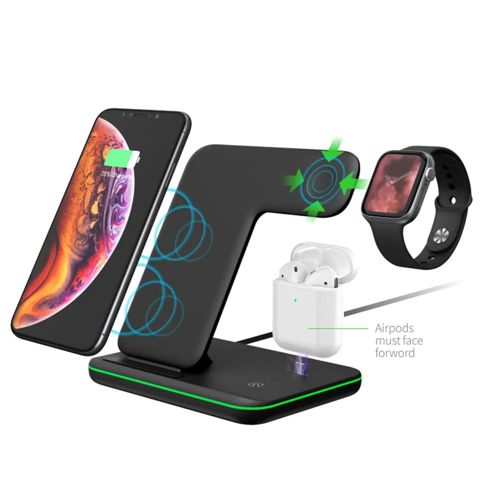 

15W 3 in 1 Wireless Charging Station Fast Charger Stand for iPhone 14/13/12/11/Pro/Max/XS/XR/X/8/Plus,for iWatch