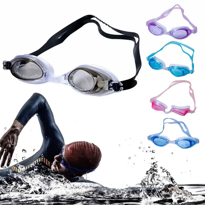 

Водонепроницаемые плавательные очки для бассейна для мужчин и женщин, очки для плавания с плоским верхом, для водных видов спорта, регулируемые солнцезащитные очки разных цветов
