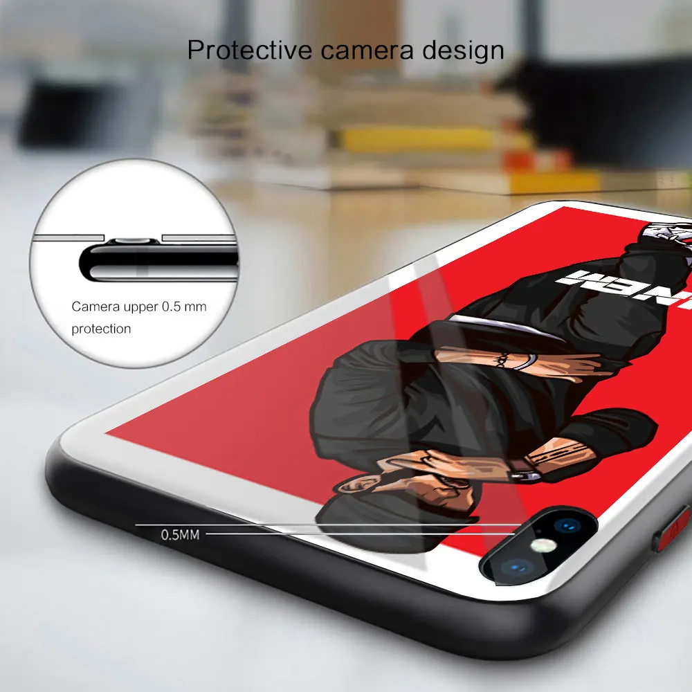 Black Soft Bag Glass Case For Xiaomi Redmi 10 9 8 7 9a 8a 7a Silicone Cover Hip Hop Rapper Eminem rap images - 6