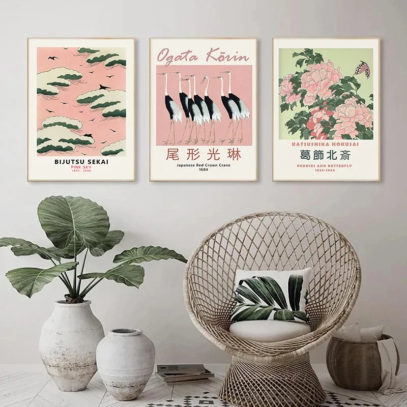 Настенное Искусство В Японском Стиле Павлин — Абстрактные Принты На Холсте Hokusai