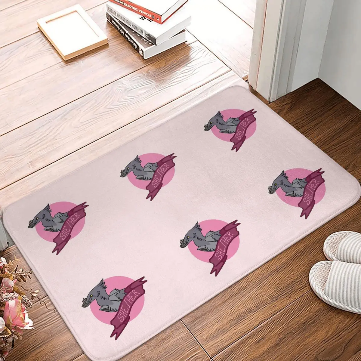 

Dinosaur Dino Kitchen Non-Slip Carpet She Her Velociraptor Print Bedroom Mat Welcome Doormat Floor Decor Rug