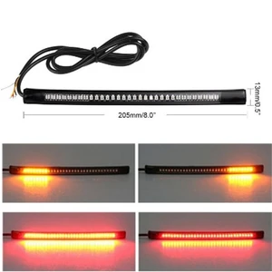 48smd LED Motorcycle Brake Light Steering Auxiliary Light Strip two-color Red and Yellow License Lamp 12V