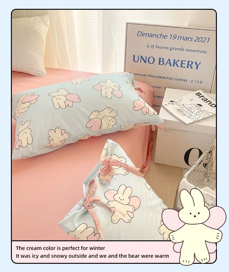 

Хлопковая наволочка с изображением милого кролика и бабочки, с внутренним покрытием и сердечником для подушки для спальни девочки